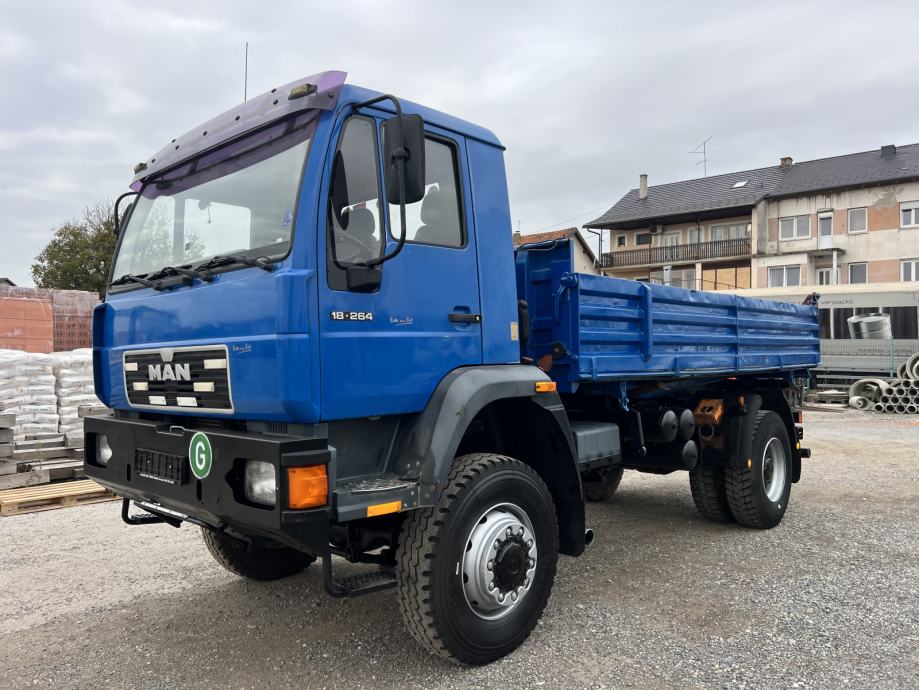 MAN 18•264 4x4 trostrani meiller kiper, 1998 god.