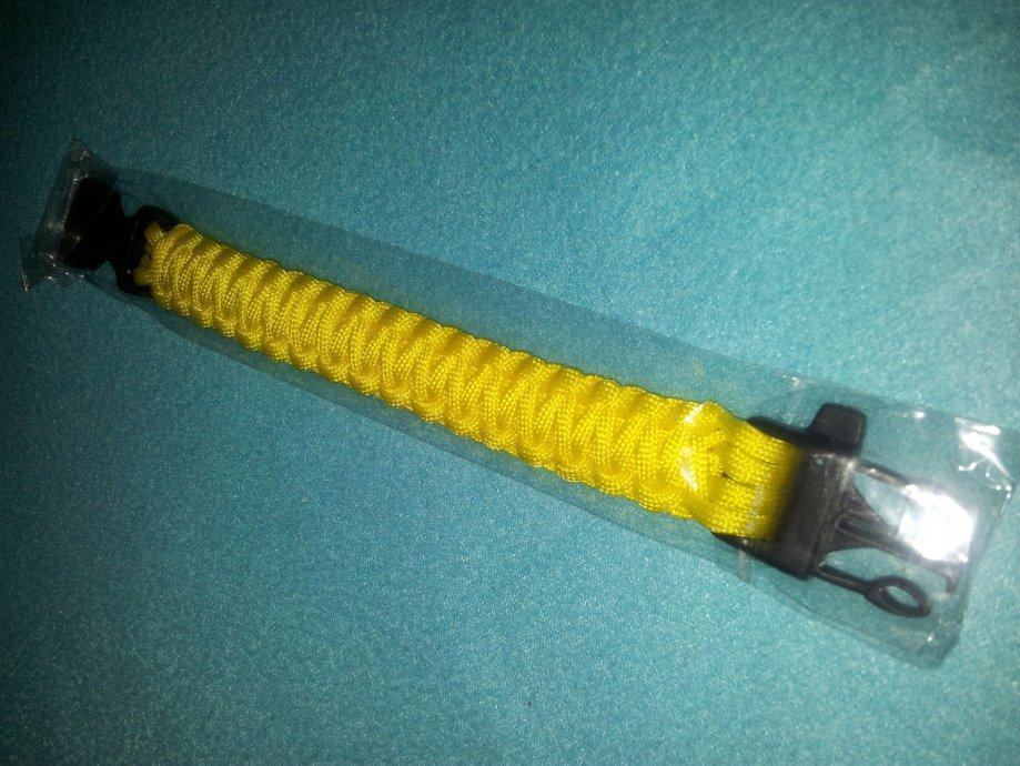 Paracord survival narukvica žuta (florescentno)