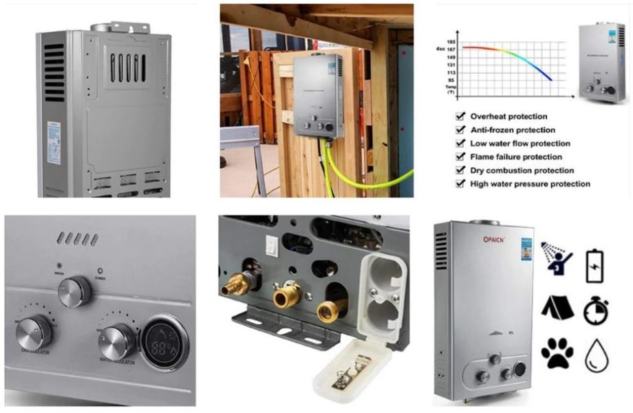 16kW 8L/min PLINSKI PROTOČNI GRIJAČ VODE na butan-propan ili LPG plin