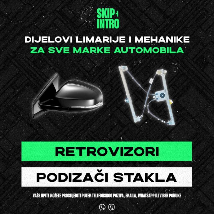 VOLVO S40, V40, V90, V70, XC60 S60, XC40 - RETROVIZOR, PODIZAČ STAKLA