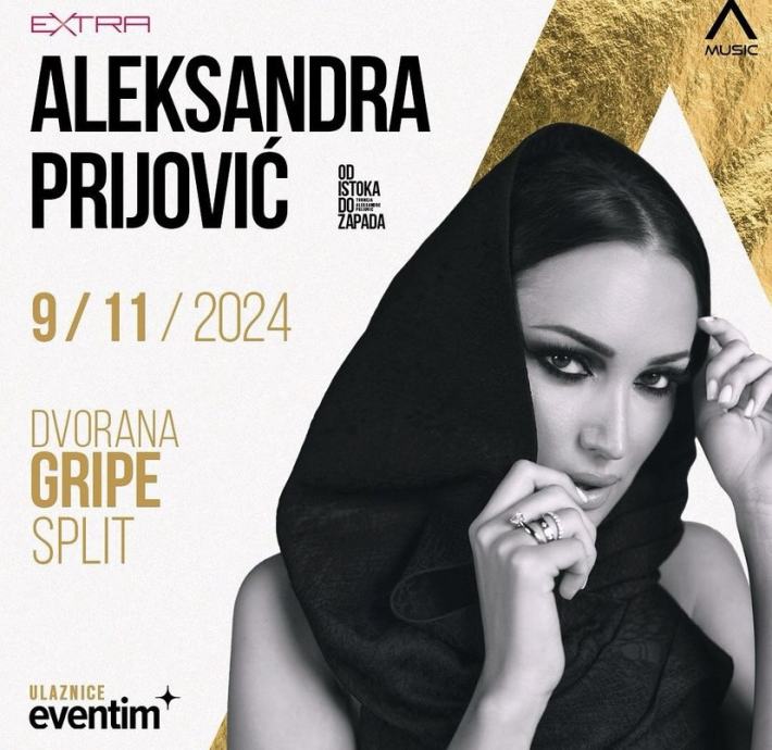 ALEKSANDRA PRIJOVIĆ, 9.11. SPLIT, 2 ULAZNICE PARTER