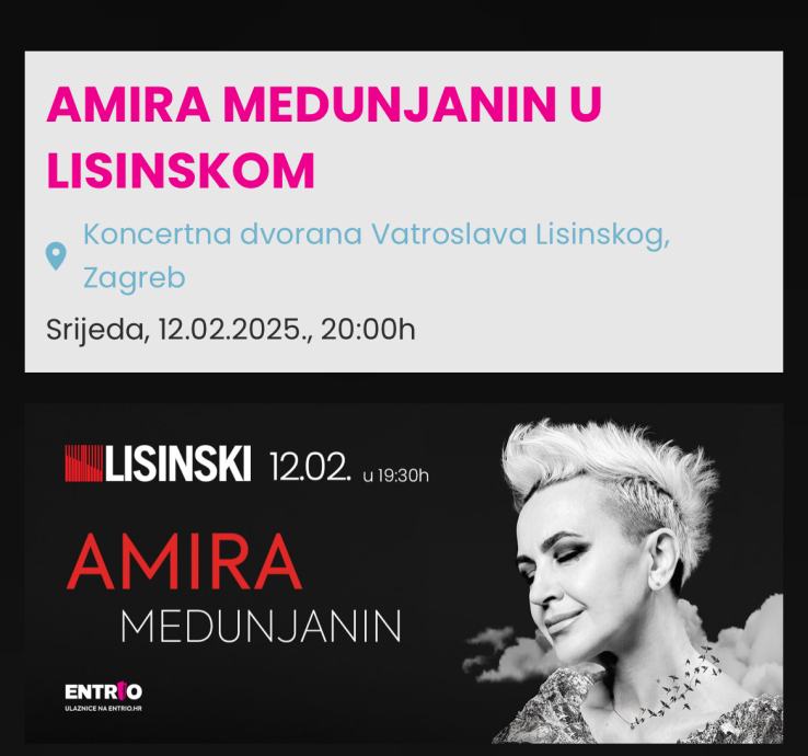 Amira Medunjanin - ulaznica za koncert 12.2. u Lisinskom