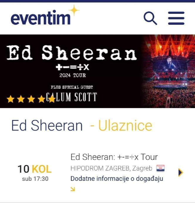 Ed Sheeran: +-%÷x Tour,  HIPODROM ZAGREB,  10.08.2024