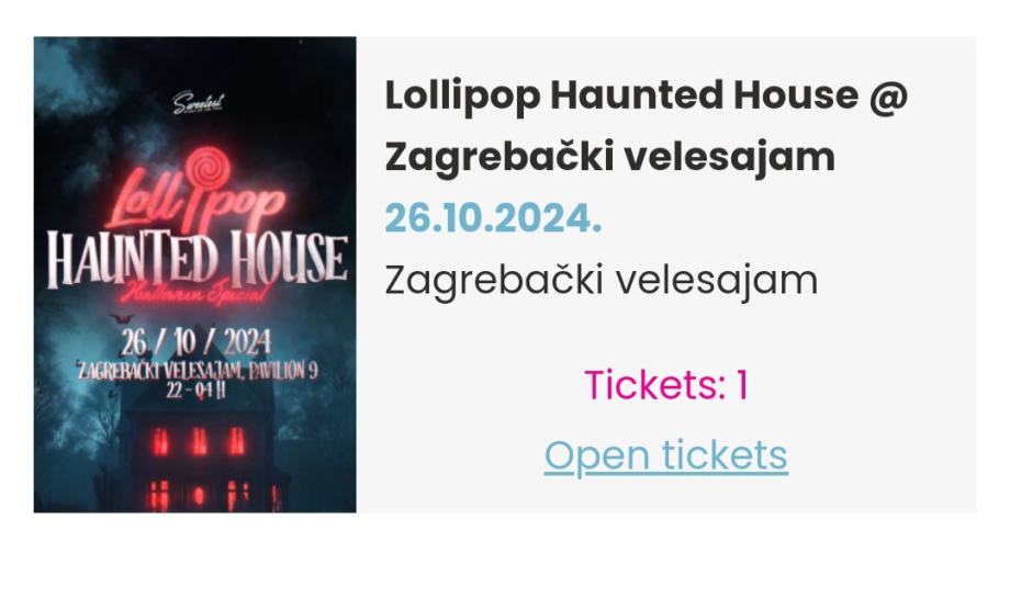 Entrio tickets for "Lollipop Haunted House"