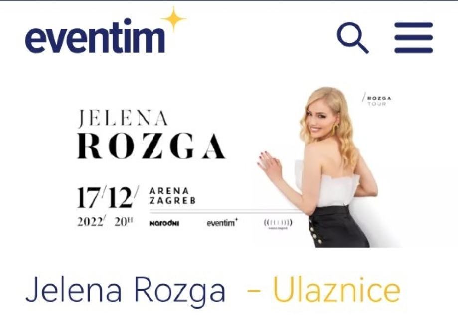 Jelena Rozga - Arena Zagreb 17.12. Fan Pit karte