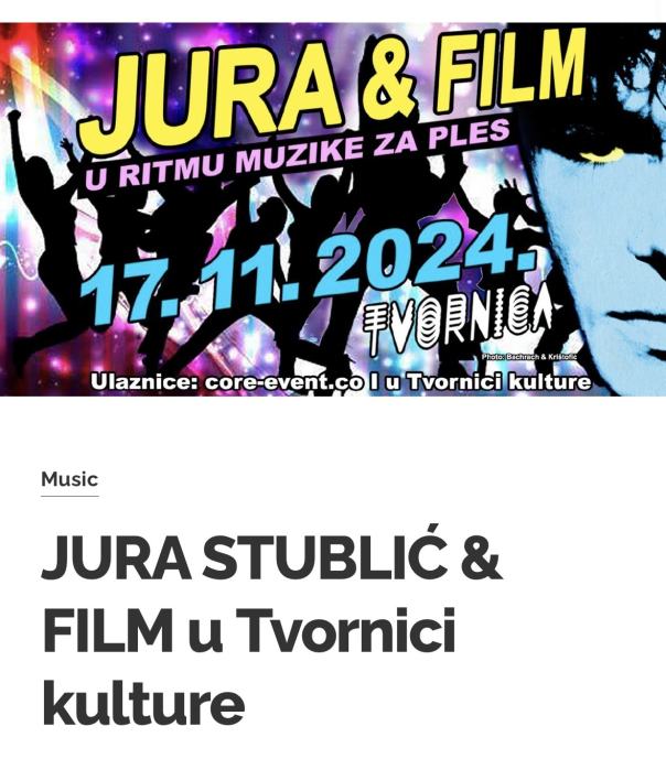 2 Karte za Koncert Jure Stublića i grupe Film