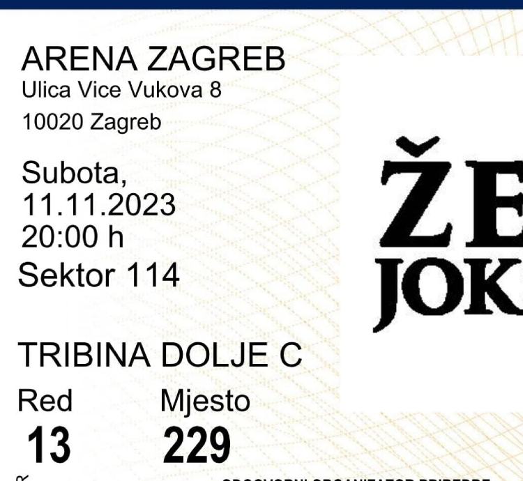 Željko Joksimović - 2 karte zajedno 60€