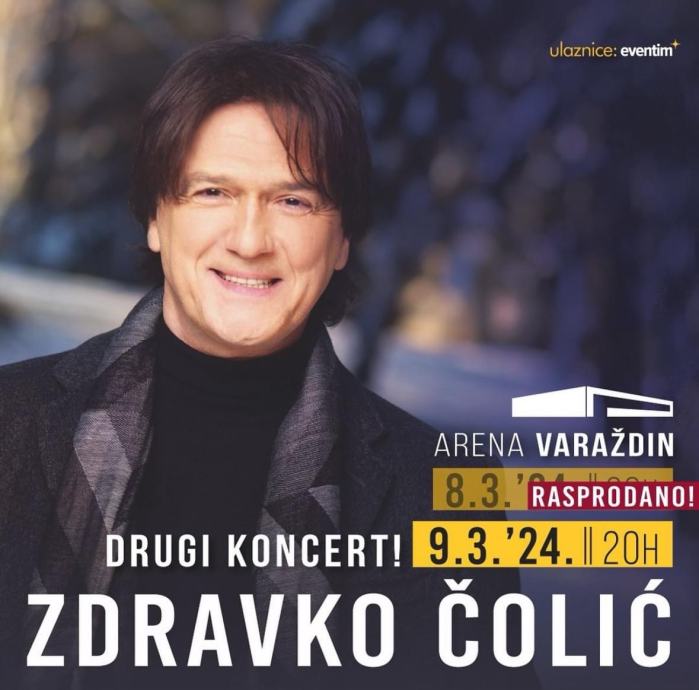 Zdravko Čolić Varaždin koncert karta ulaznica 9.3.2024