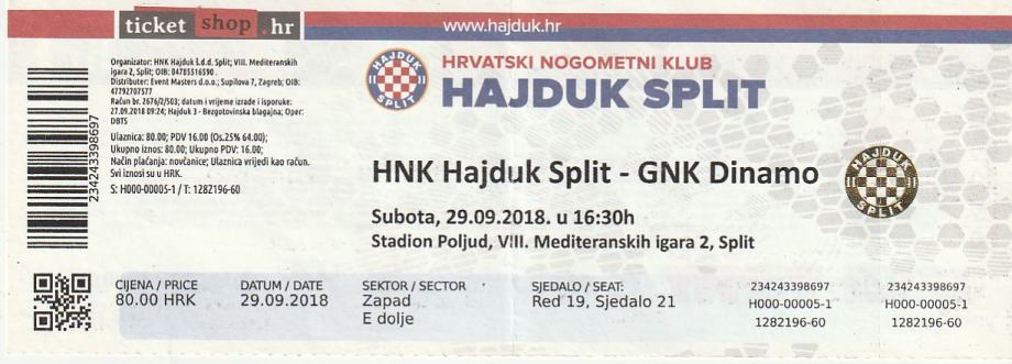 HNK HAJDUK-NK SLAVEN BELUPO 2017-2018 ISTOK P