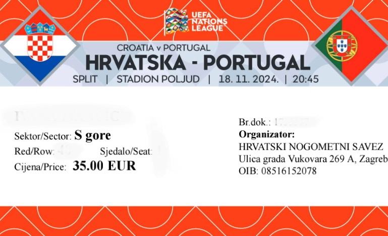 Hrvatska - Portugal, tribina ISTOK