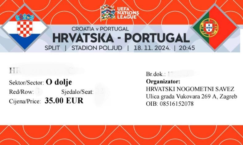 Hrvatska - Portugal x 4 kom