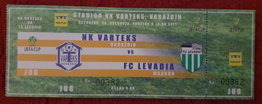 NK VARTEKS- FC LEVADIA TALLINN, UEFA CUP