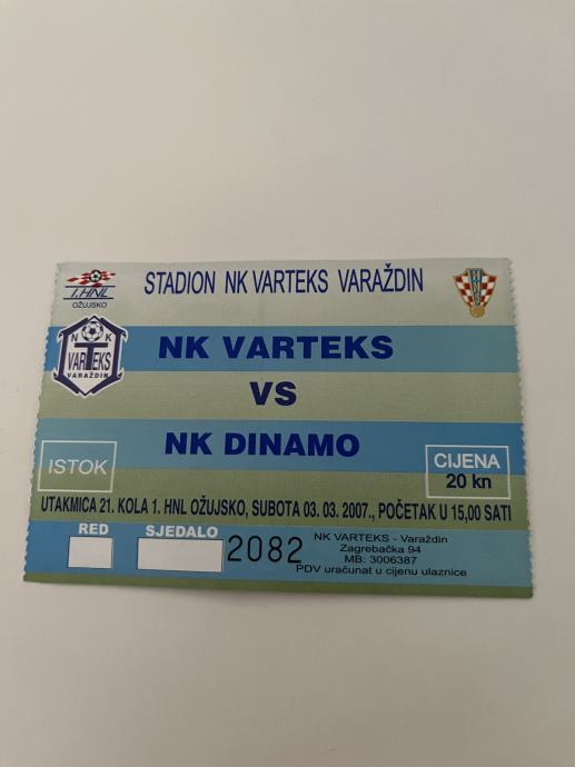 Ulaznica Dinamo - Varteks 2007.