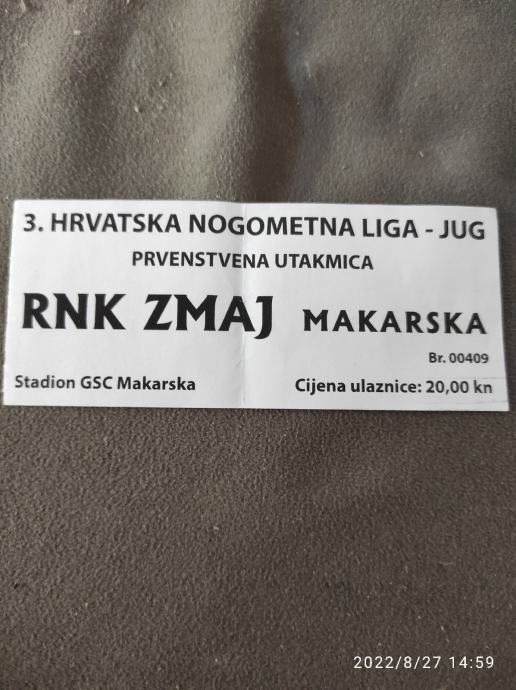 ulaznica RNK zmaj Makarska