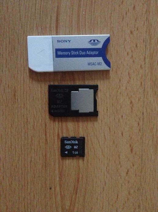 Sandisk M2 1Gb kartica, adapter M2,Memory stick duo adapter