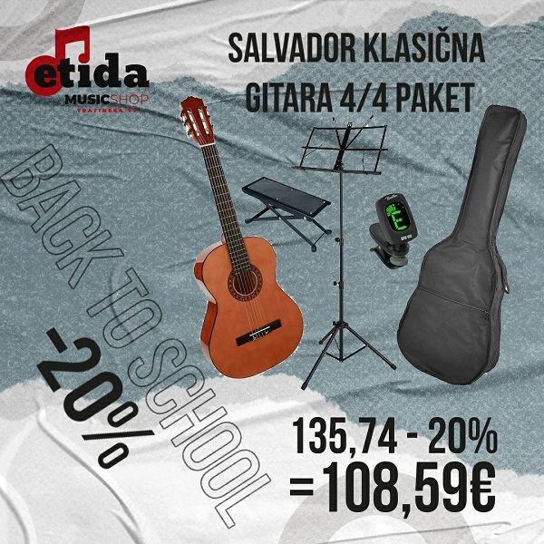 SALVADOR KLASIČNA GITARA 4/4 - PAKET