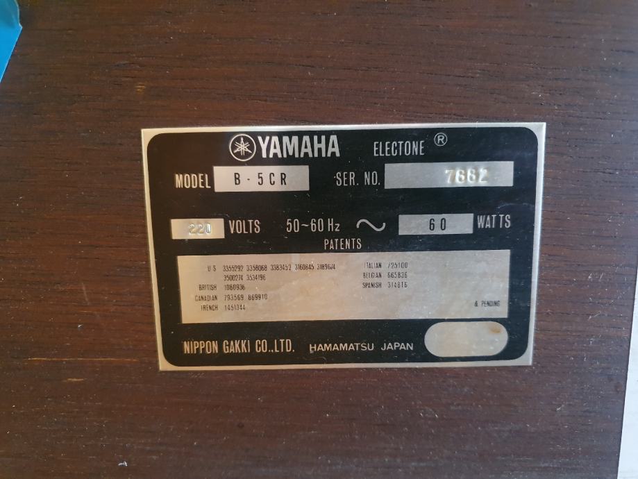 Yamaha B-5CR Dvomanualne Orgulje