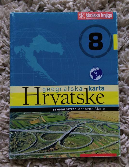 Geografska karta Hrvatske za 8. razred
