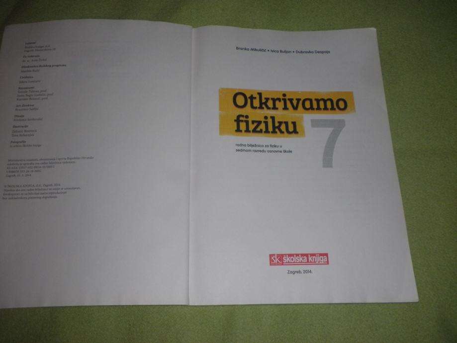 OTKRIVAMO FIZIKU 7 - RADNA BILJEŽNICA ZA FIZIKU U SEDMOM RAZREDU