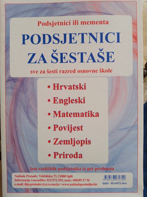 PODSJETNICI za ŠESTAŠE