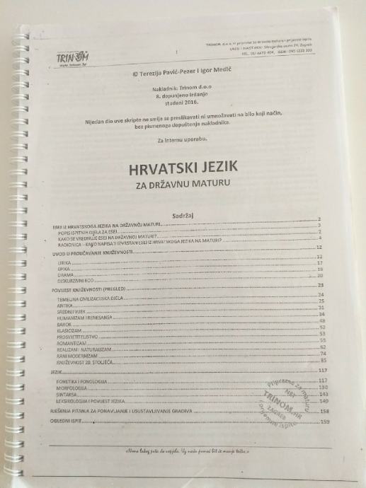 Hrvatski Jezik Za Državnu Maturu