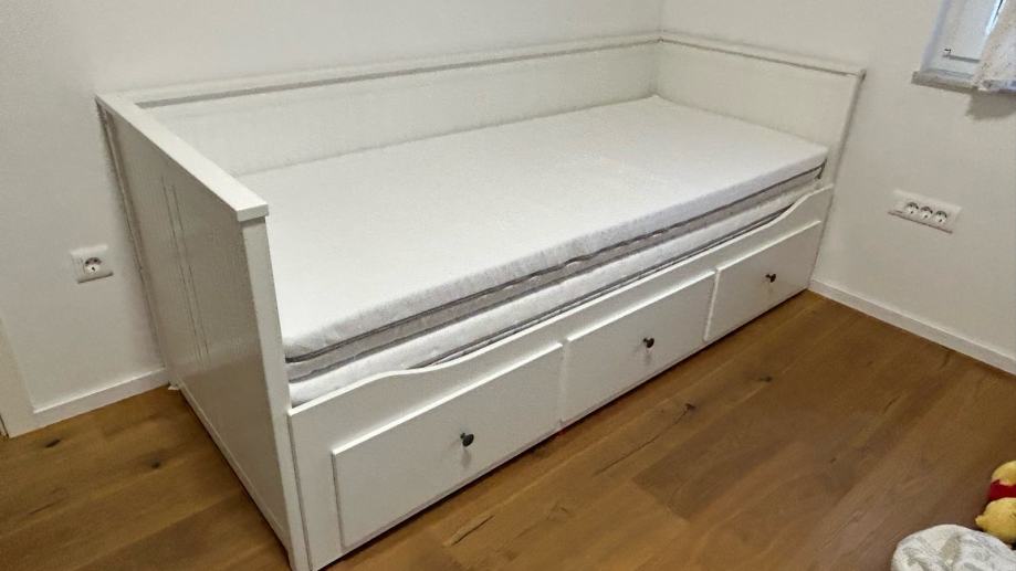 IKEA HEMNES Dnevni krevet s 3 ladice/2 madraca, 80x200 cm