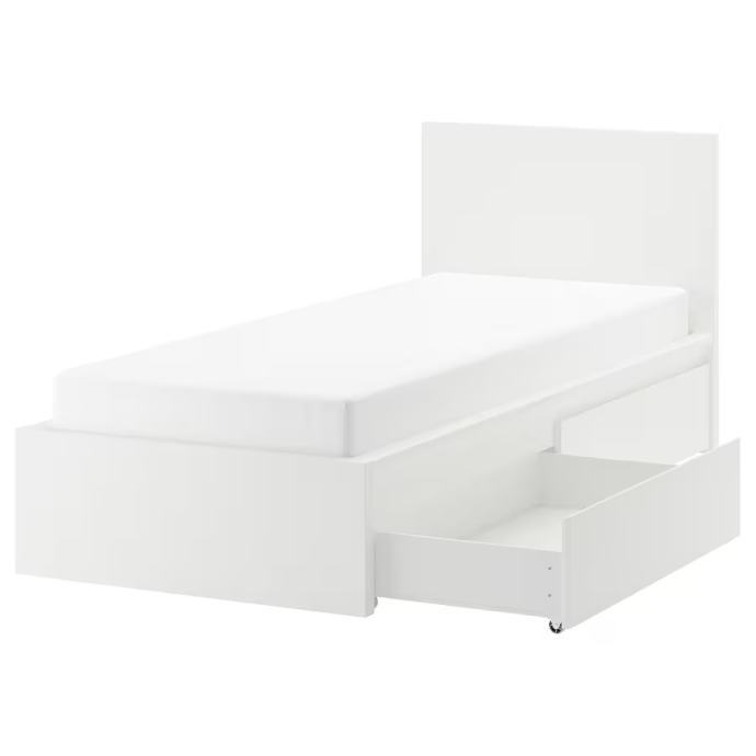 IKEA MALM krevet 90x200 + LÜROY podnica + ladice za pohranu