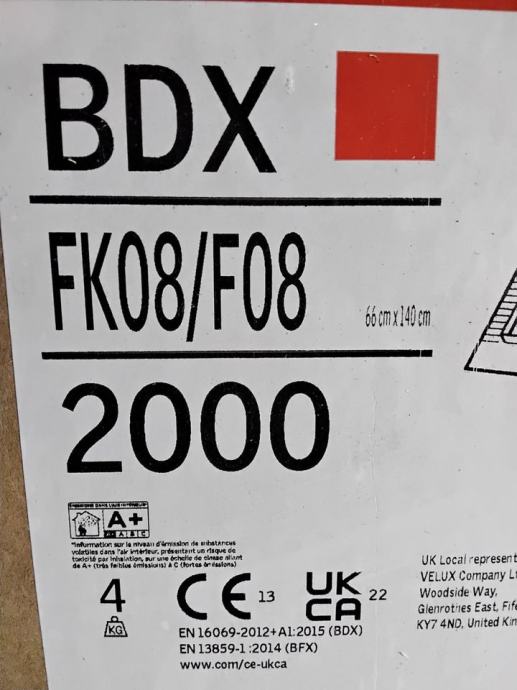 BDX MK08 i FK08 opšav za Velux krovni prozor