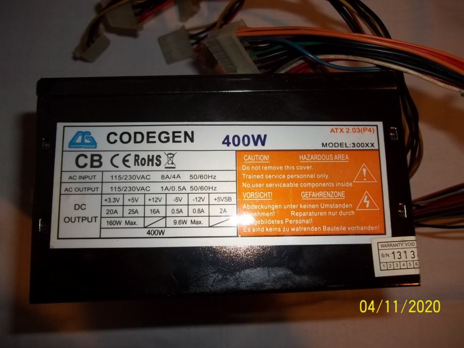 Napajanje Codegen 400W