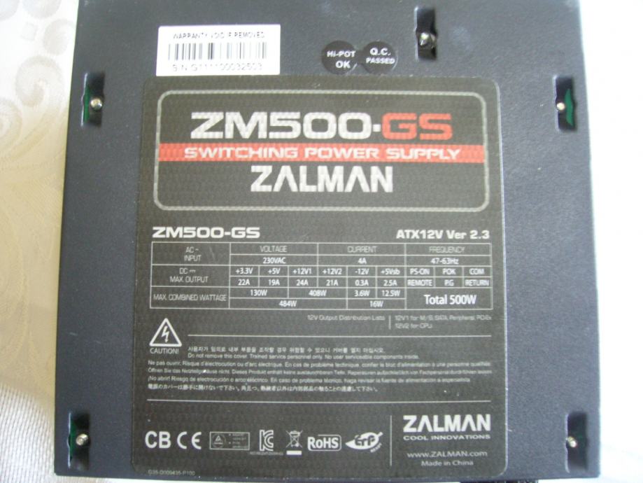 napajanje zalman 500 w