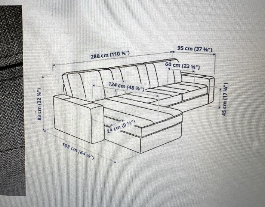 IKEA trosjed kutni