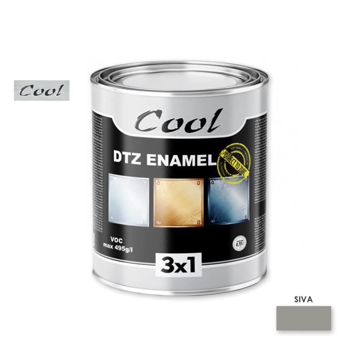 COOL LAK EMAIL DTZ 3U1 0,75L SIVI (RAL 7040)