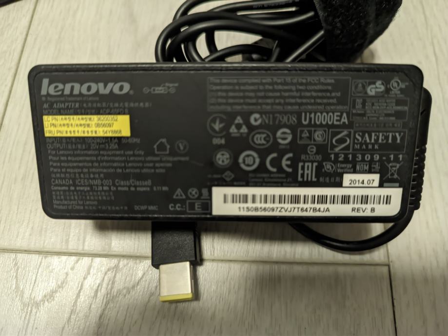 Lenovo Adapter punjač 65W 20V ADP-65FD B