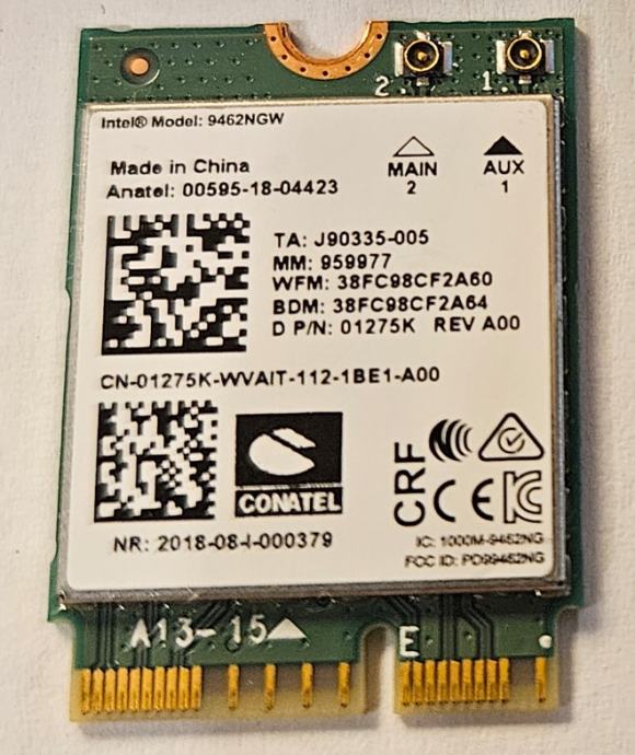 Intel 9462NGW Dual Band Wireless-AC 9462