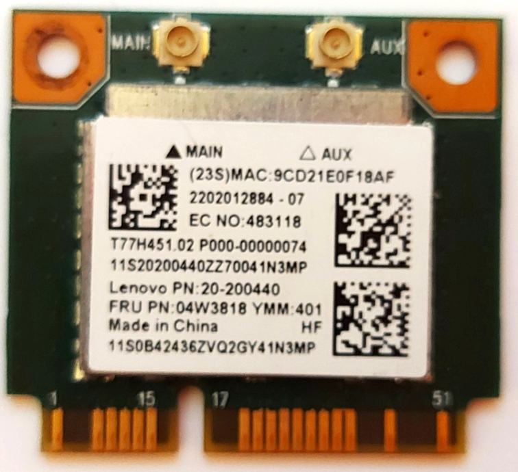 RealTek RTL8723BE PCIe PCI-Express Wlan Wireless Wifi