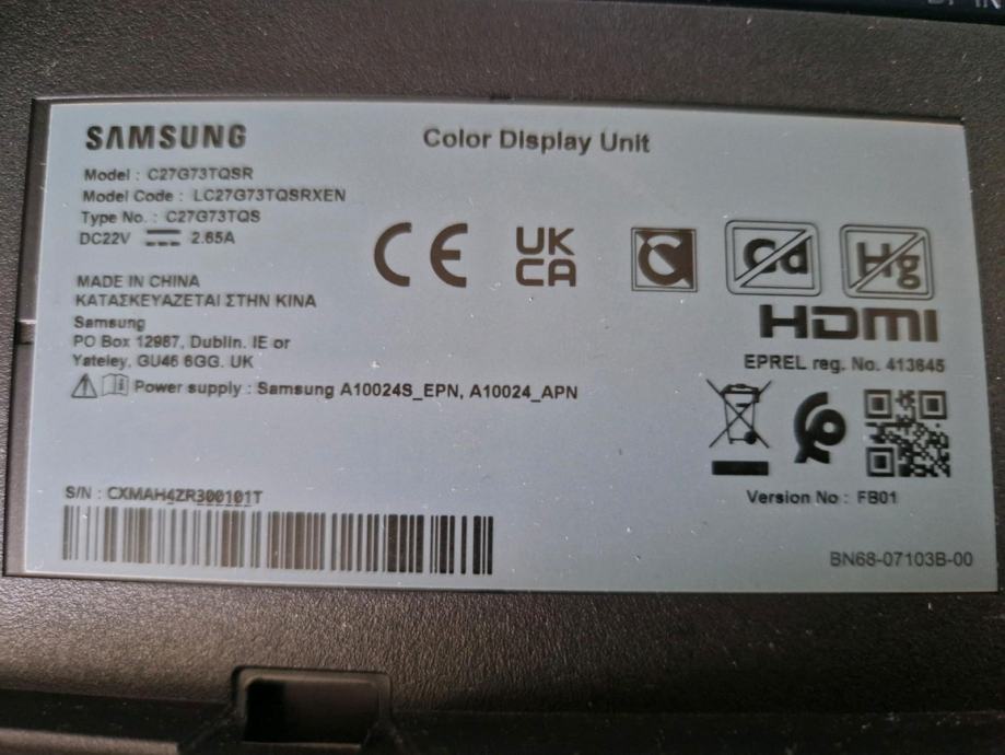 PC Monitor Samsung Odyssey G7 27"