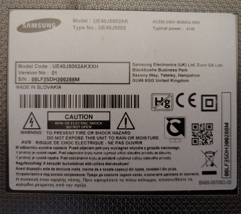 Prodajem razbijeni samsung led tv 40 inča