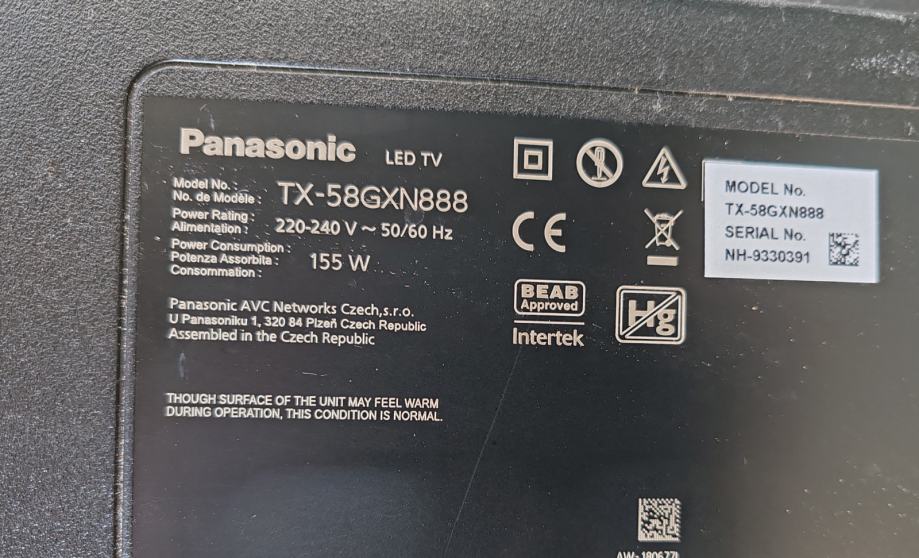 Razbijeni Panasonic led tv 58 inča