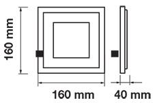 12W LED ugradbeni panel stakleni - četvrtasti 6000K