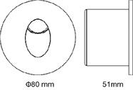 LED svjetlo za stepenice 3W 3000K-okruglo IP20