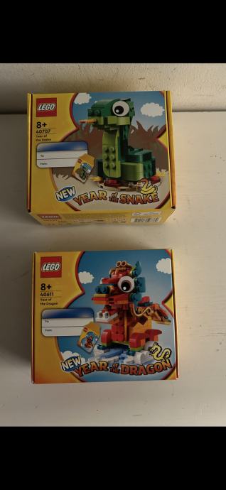 Lego Seasonal 40611 Year of the Dragon, 40707 Year of the Snake, novo