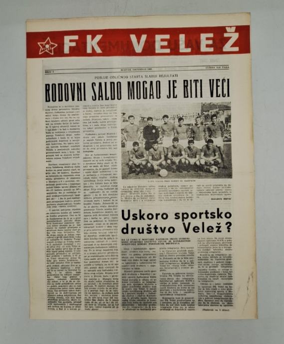 Časopis FK Velež br. 3/1968