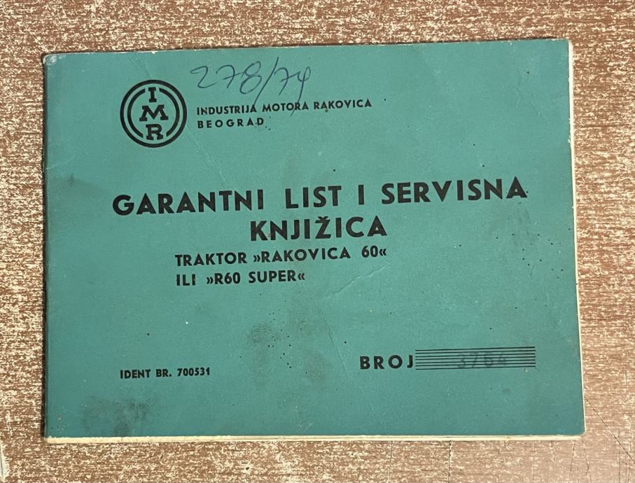 IMR - GARANTNI LIST I SERVISNA KNJIŽICA