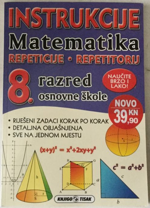 Instrukcije, Matematika, 8. razred osnovne škole