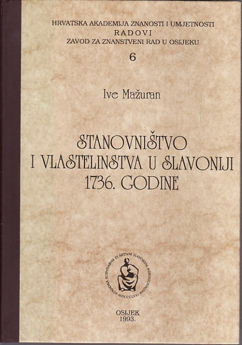 Ive Mažuran: Stanovništvo i vlastelinstva u Slavoniji 1736 godine