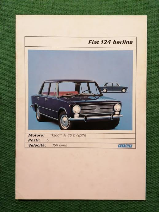 ORIGINALNI PROSPEKT FIAT 124 berlina iz cca 1968. godine, BROCHURE