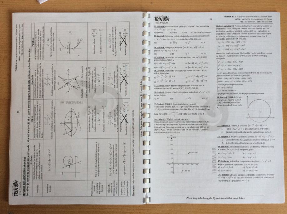 Skripte Za Državnu Maturu - MATEMATIKA Viša - Trinom + Zbirka Zadataka