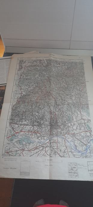 stara topografska karta Zagreb (1:50 000)
