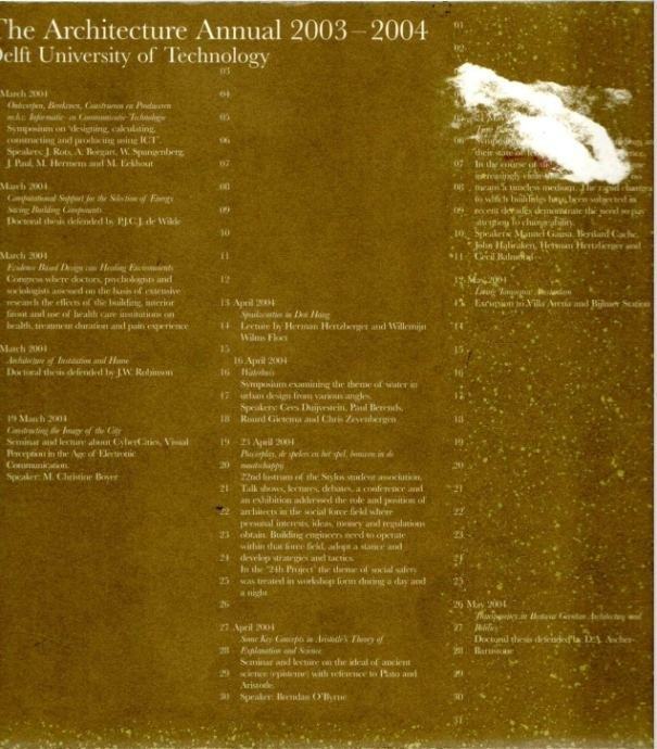 The Architecture Annual 2003-2004 Delft University of Technology