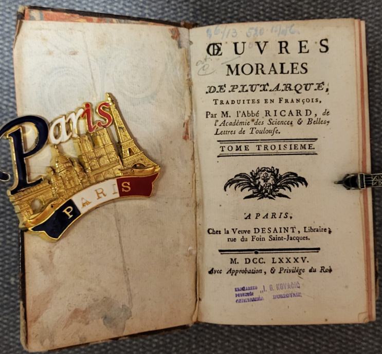 Œuvres Morales de Plutarque (1785.) – treći svezak